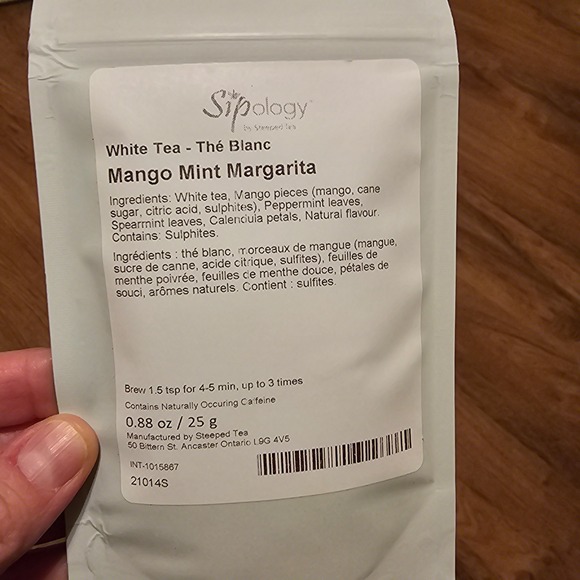 Sipology by Steeped Tea Other - Sipology by Steeped Tea Mango Mint Margarita White Tea 0.88 oz 25 g Loose Leaf